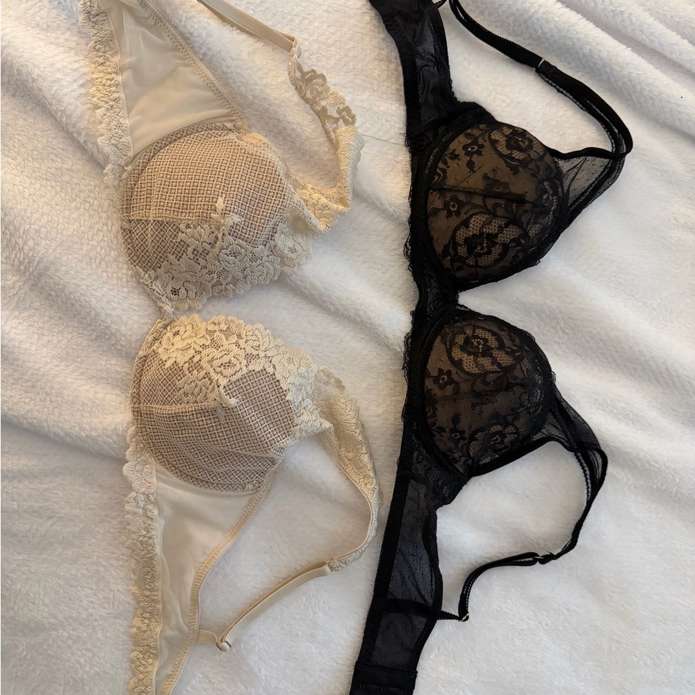 Intimissimi Lace Bra Set - Black and Cream